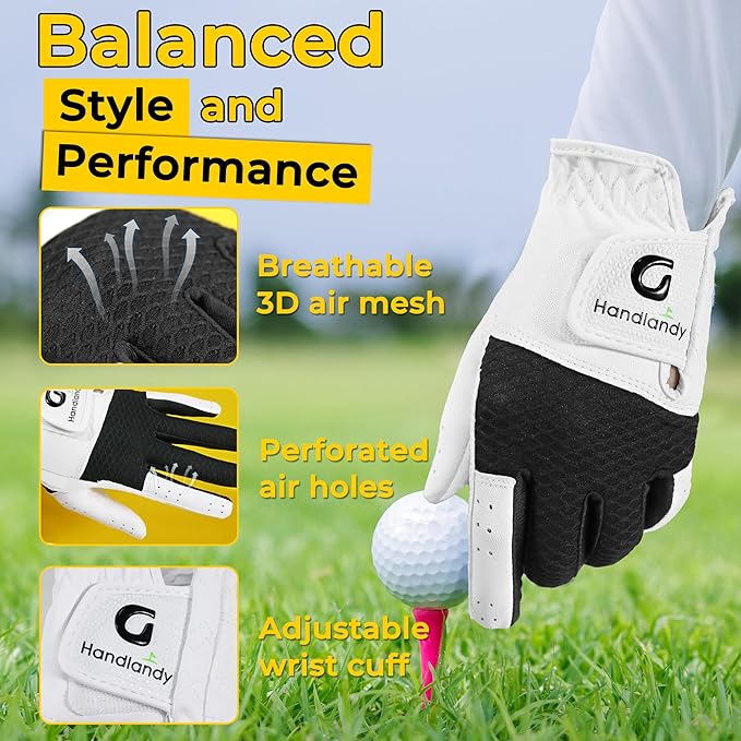 Golf Gloves Mens & Womens Performance Golf Gloves,Luxurious Palm Material for Unmatched Feel