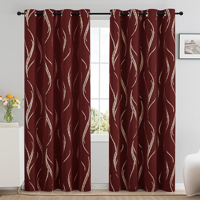 Yakamok Burgundy Blackout Curtains - Image 2