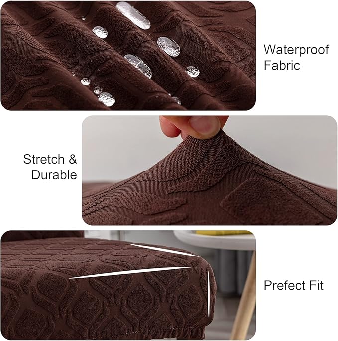 Waterproof Dining Room Chair Covers Set of 6 Slipcovers - Image 3