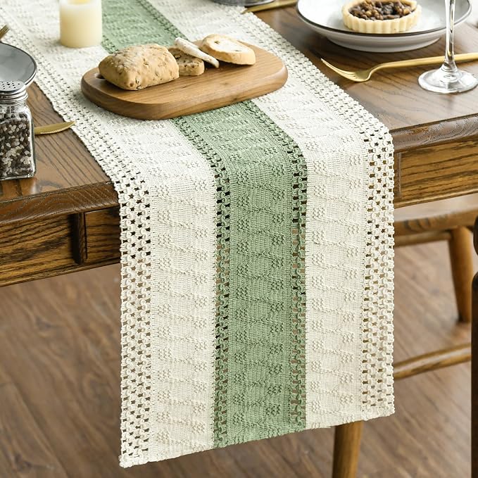 Artoid Mode Light Green Farmhouse Rustic Table Runner 12x90 Inch | Seasonal by ArtoidMode