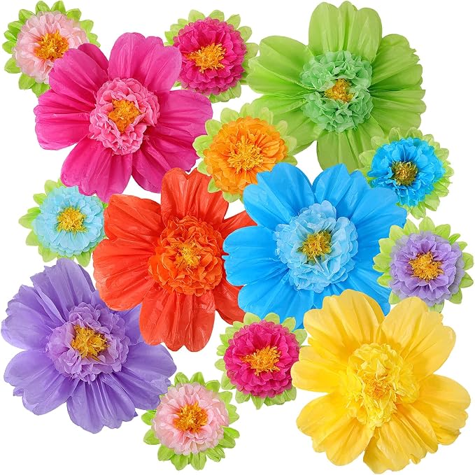 TaoBary Large Colorful Tissue Paper Flowers Giant Fiesta Paper Pom Poms by TaoBary