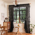 Deeprove Black Lace Curtains 96 Inch Length Set of 2 Panels Pair by Deeprove