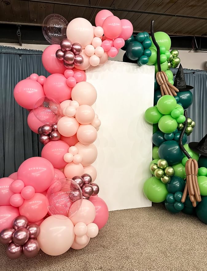Pink and Green Balloon Garland Arch Kit, Witch Themed Party Decor | 140 Pcs - Image 5