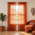 KOUFALL Terracotta Curtains 90 Inches Long, Boho Pom Pom Textured Semi Privacy by KOUFALL