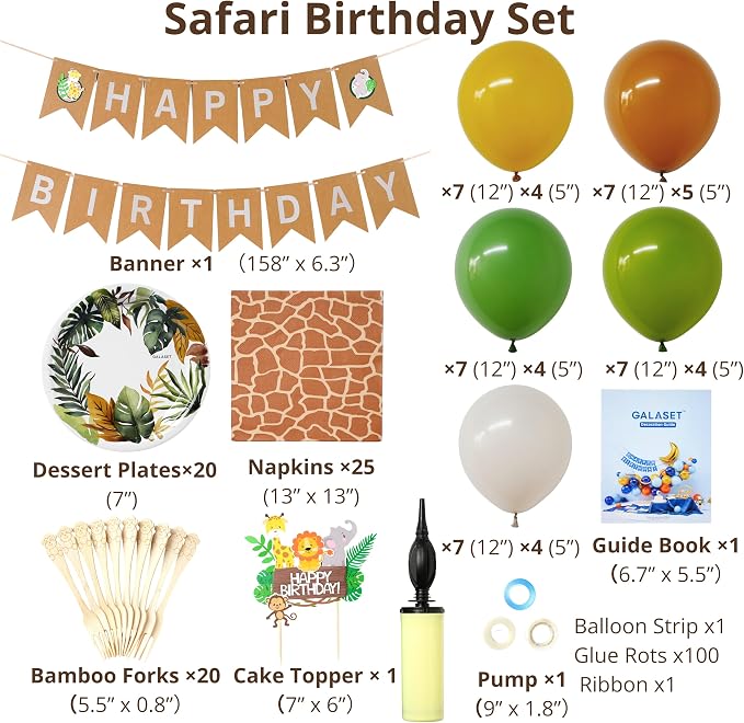 Jungle Safari Birthday Party Decorations and Supplies, Serves 20 - Image 2