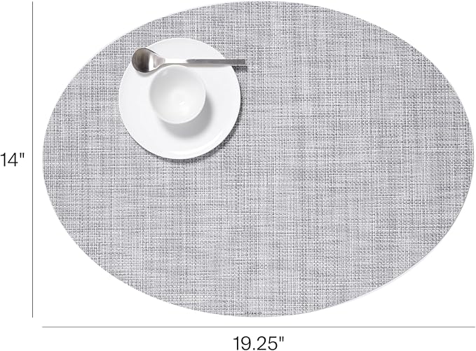 Chilewich Mini Basketweave Placemats, Woven Oval Placemats Set of 4 | Reusable - Image 2