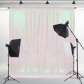 PartyDelight Iridescent White Sequin Backdrop 6x7ft Shimmer Photo Curtain | 4 by PartyDelight