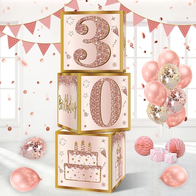 Guiruiy 3Pcs 30th Birthday Decorations Balloon Gift Boxes by Guiruiy