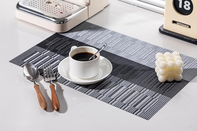 LEXMORE Placemats Set of 8 Vinyl/Plastic Woven Place Mats - Image 7