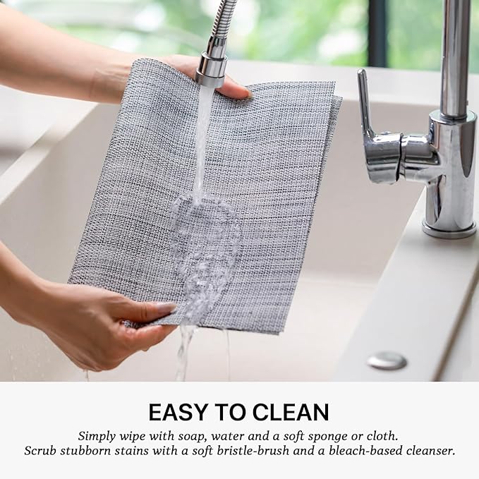 LEXMORE Placemats Set of 6 Vinyl/Plastic Woven Place Mats - Image 4