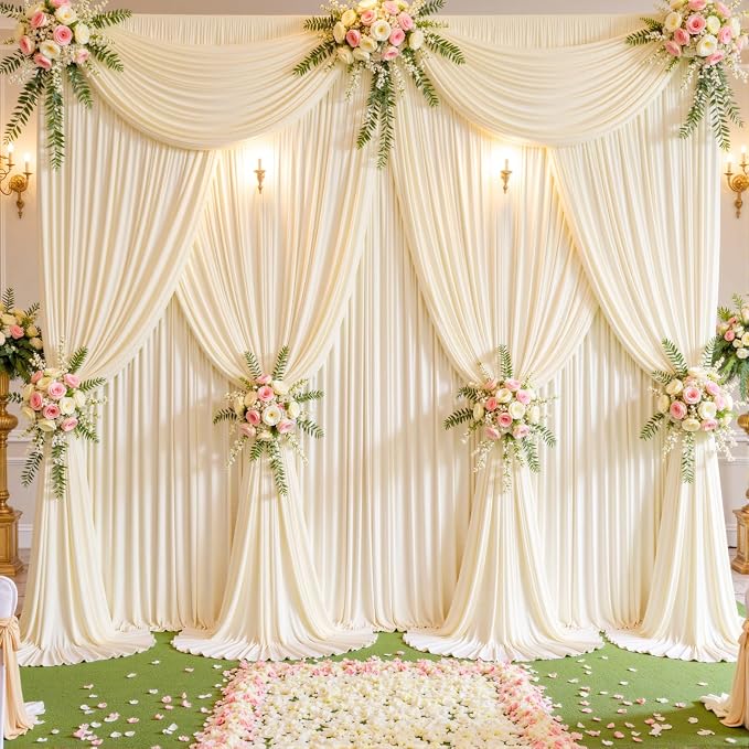 8 Panels Champagne Backdrop Curtains - Image 2
