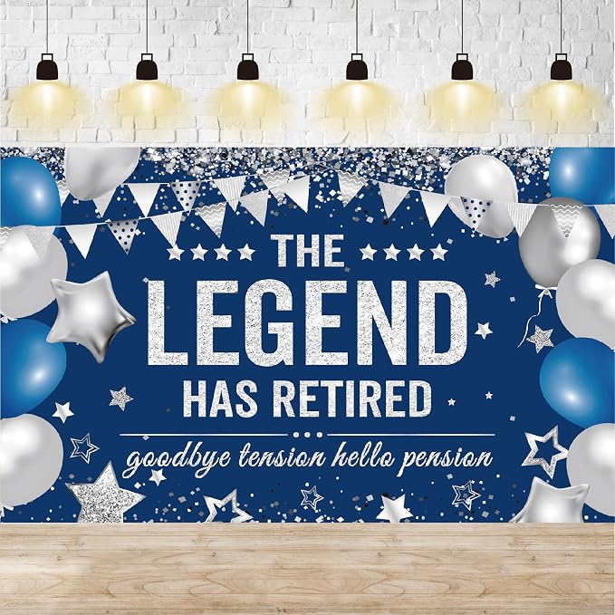 Retirement Banner Party Decortions The Legend Has Retired Banner Decor by ONANNA