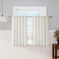 Natural Linen Curtains 45 Inch Length Back Tab Pocket Design Semi Sheer by Nanspring
