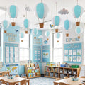12 Sets Hanging Hot Air Balloon Decoration from Ceiling 12 Inch PVC Lanterns by Unknown