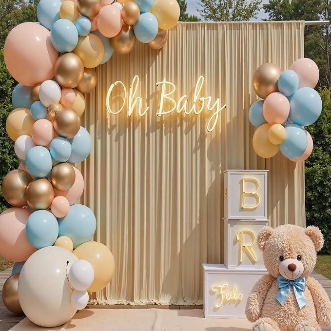 20ft×14ft Long Champagne Backdrop Curtain - Image 7