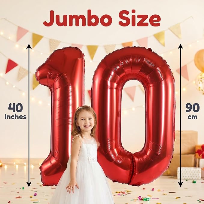 Number 10 Balloon Foil Mylar Balloons - Image 4