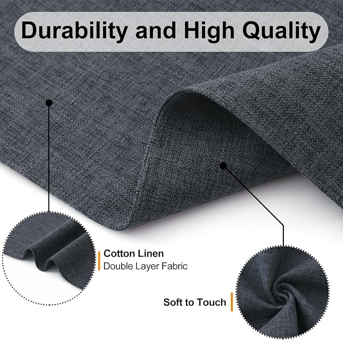 Homaxy Cloths Placemats for Dining Table Set of 4, Charcoal Gray | Heat - Image 4