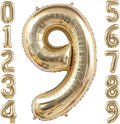 Champagne Gold 9 Balloon, 40 Inch Light Gold Number 9 Balloon Big Foil Mylar by BBPOOL
