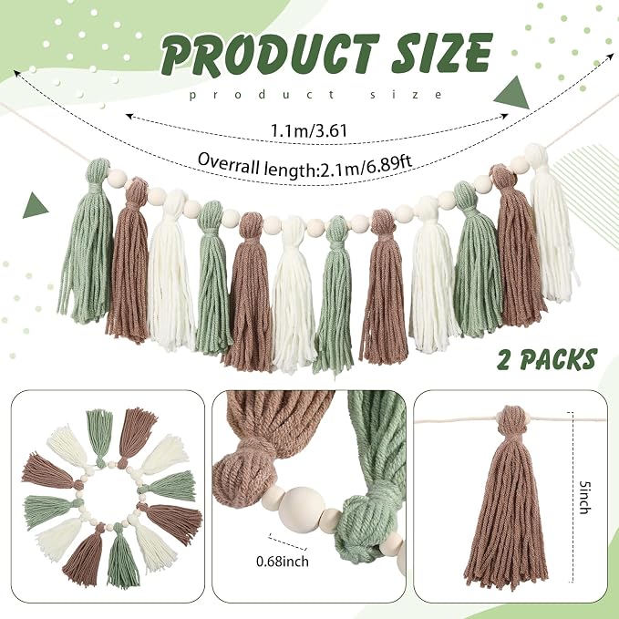 Suncalla 2 Pcs Tassel Garland - Image 2