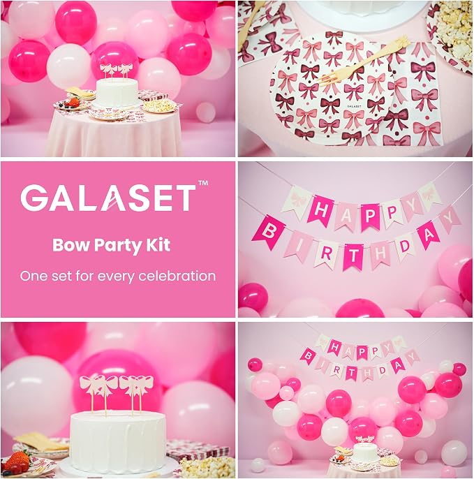 Pink Bow Birthday Decorations and Supplies - Image 8