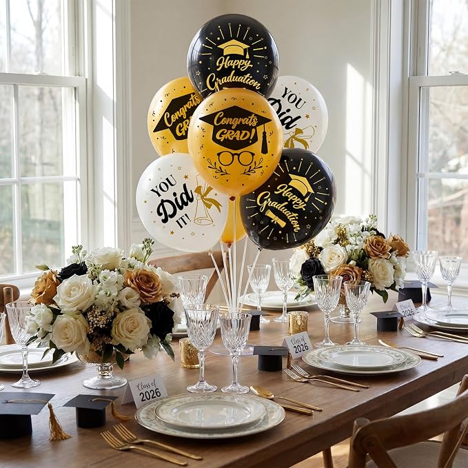 Foilswirl 4 Sets Graduation Party Balloons 2026 Congrats Grad Table - Image 5