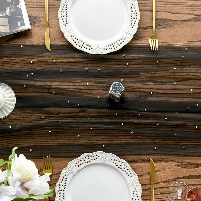 Artoid Mode 3PCS Pearl Black Gauze Table Runner 120 Inch 10FT, Seasonal Sheer - Image 2