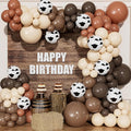 Western Cow Print Balloon Arch Kit, Cowboy Party Decorations | 134 Pcs Brown by Haolongfa