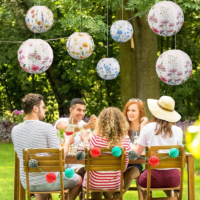 Baquler 12 Pcs Paper Lanterns Party Decorations, Hanging Paper Lanterns in 3 - Image 3