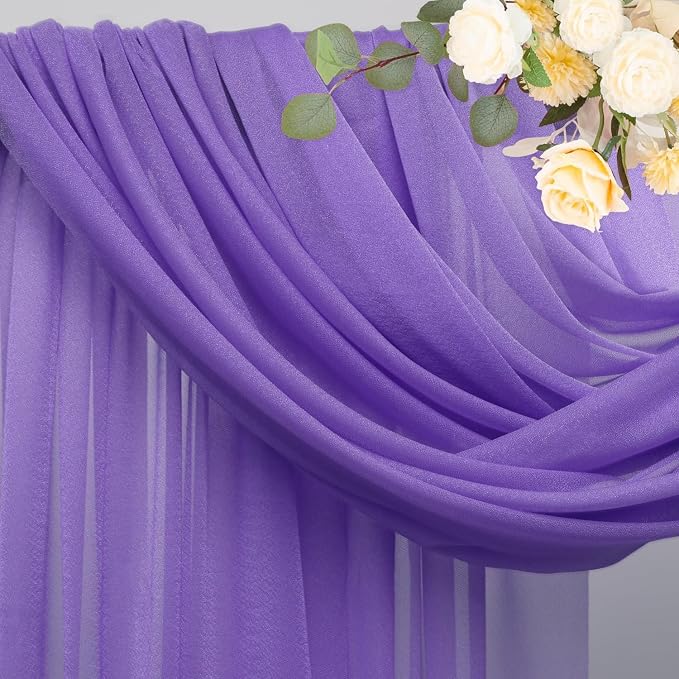 Wedding Arch Draping Fabric Backdrop 4 Panels, Lavender Purple | 28.7"x20FT - Image 4