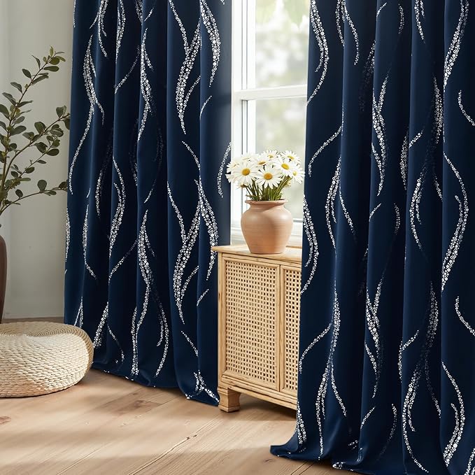 Yakamok Navy Blue Blackout Curtains - Image 9