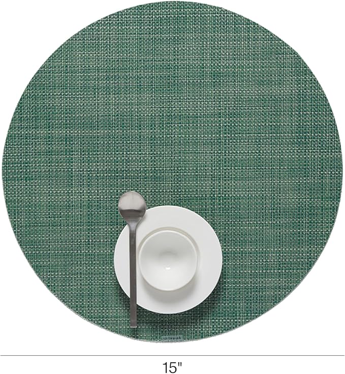 Chilewich Mini Basketweave Placemats, Round Woven Placemats Set of 4 | Reusable - Image 2
