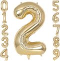 Champagne Gold Large Number 2 Balloon, 40 Inch Light Gold Foil Helium Number by AIQINHU