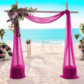 MDS Halloween Chiffon Draping Fabric - 1 Panel, 30" Wide x 40ft Long - Sheer Spooky Arbor & Canopy Drapery for Haunted House Backdrops, Party Ceilings, DIY Costumes & Themed Events - Magenta
