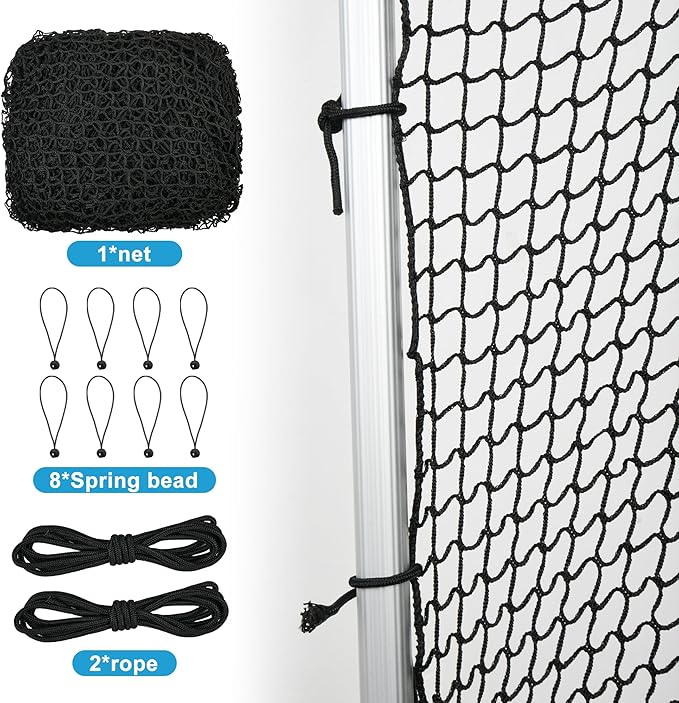 Nylon Golf Hitting Net 10-50FT,Easy Setup Hitting Net with Rope and Elastic Buckle, Sturdy Golf Netting,Weatherproof Sports Net,Backstop Net for Golf, Baseball, Softball,Hockey, Soccer