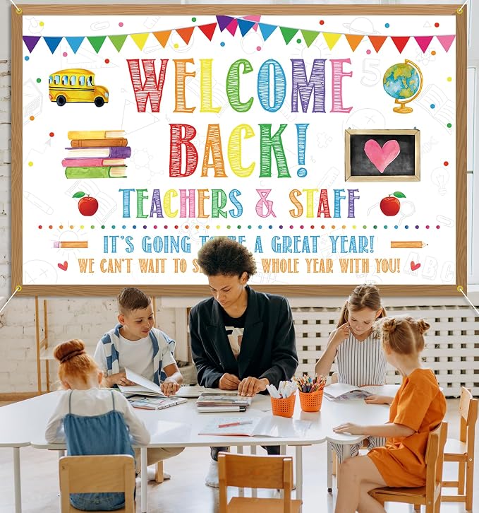 Welcome Back Backdrop Banner Back to School Backdrop Decoration First Day of - Image 6