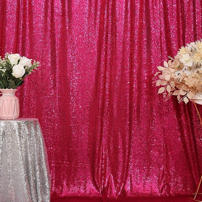 Eternal Beauty Hot Pink 3mm Sequin Backdrop 8x8 Ft - Image 4