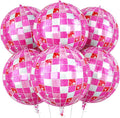 6pcs 22 Inch Pink Disco Ball Balloons, 4D Large Foil Aluminum Balloon by Paready