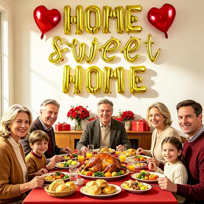 TONIFUL Gold 16 Inch Home Sweet Home Letter Balloon Set - Image 5