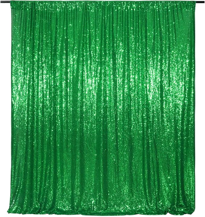 Poise3EHome 8FT x 10FT Green Sequin Photography Backdrop Curtain by Poise3EHome