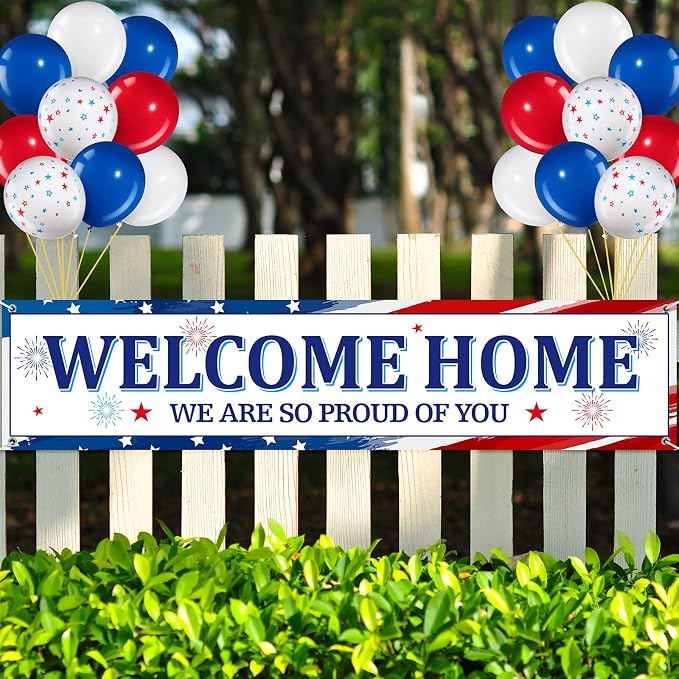 36 Pieces Welcome Home Banner Decoration Set, Large Fabric We Are So Proud of - Image 4