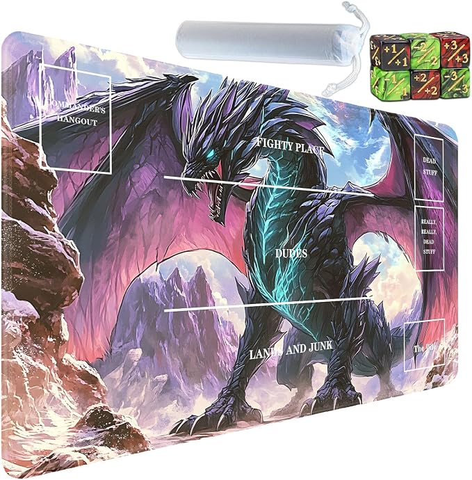 for TCG Playmat with Zones, Non-Slip Rubber Bottom Trading Card Game Mat with by Unknown