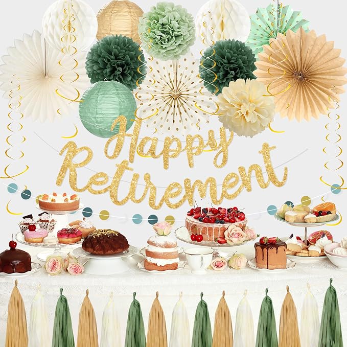 Roetyce Retirement Party Decorations Women Men, Sage Green Legend Has Retired - Image 3