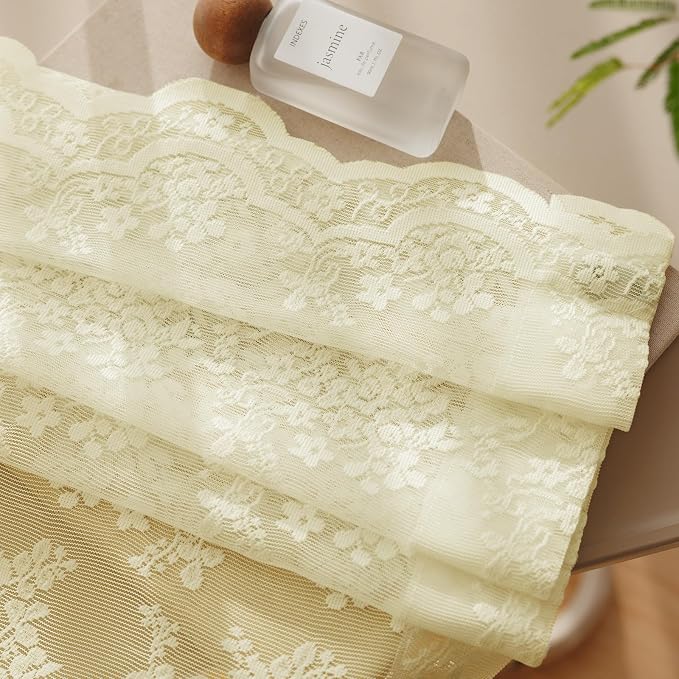 Anmao Vintage Lace Curtains 108 Inches Long 2 Panels Set, Romantic Elegant - Image 7