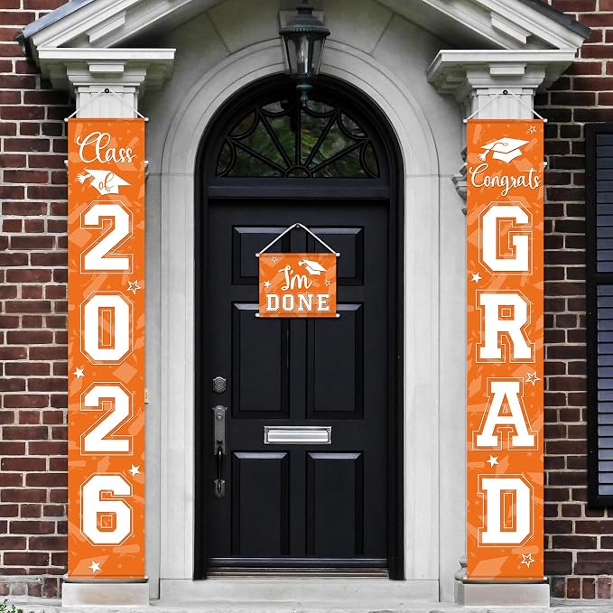 Moukeren 3 Pieces 2026 Graduation Party Decorations Graduation Porch Sign Class by Moukeren
