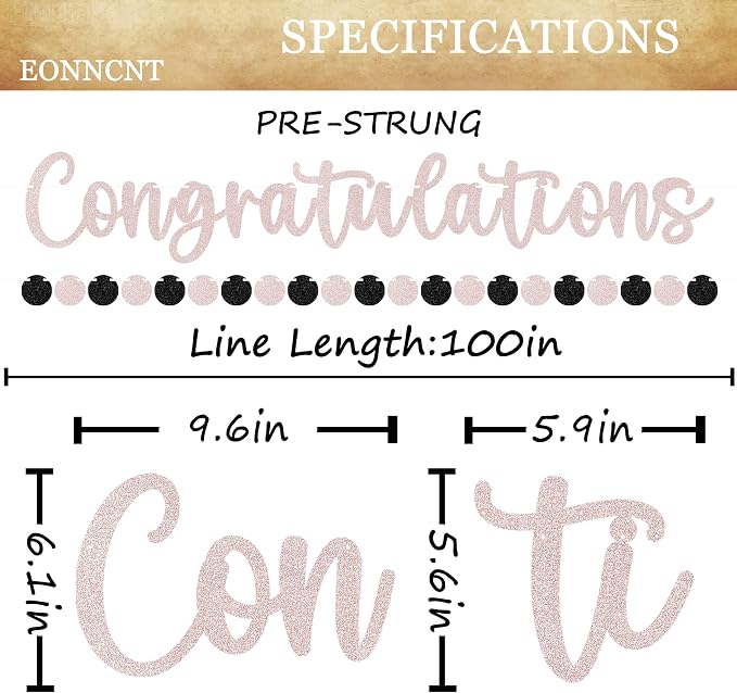Pre-strung Congratulations Banner - Image 3
