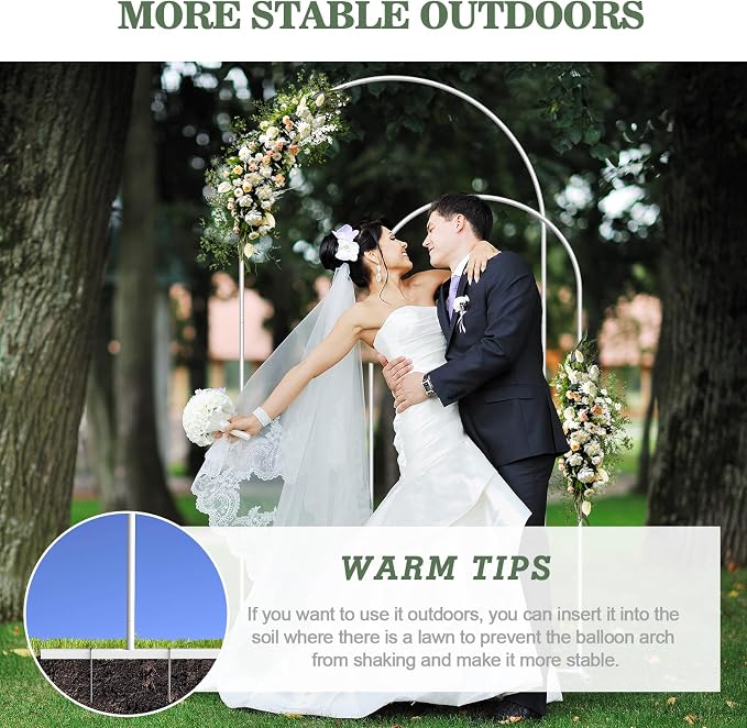 Wedding Arch Backdrop Stand Set of 2, 7.3FT & 6FT | Metal Arch Backdrop Stand - Image 6