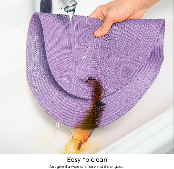 AHHFSMEI Placemats Set of 4 for Dining Table Washable Woven Non-Slip 18x12 - Image 3
