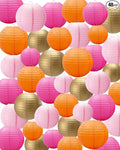 Treela 48 Pcs Paper Lanterns Party Decorations Chinese Lanterns Round Paper by Treela