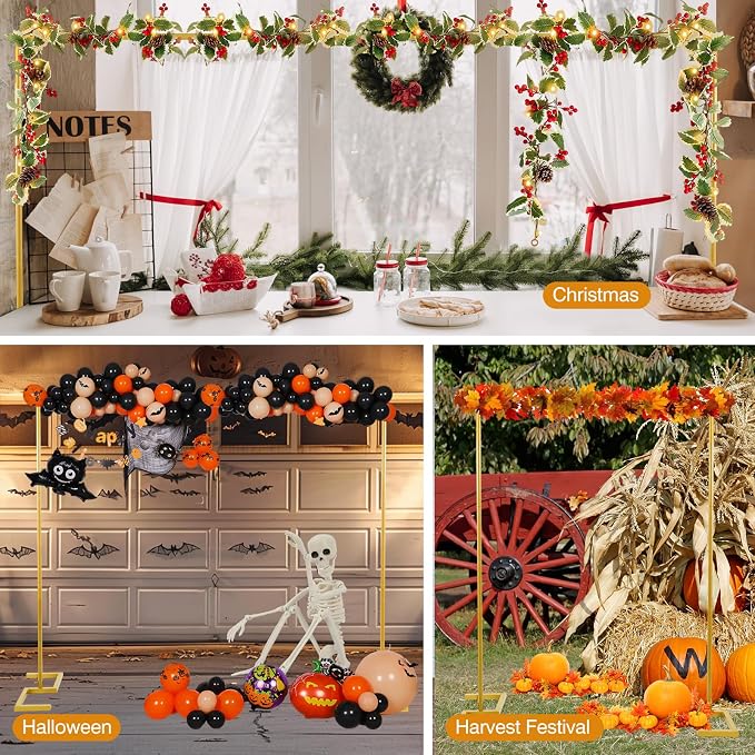 Wellsign 8.2FT Square Arch Backdrop Stand, Metal Wedding Balloon Arch Stand | - Image 8