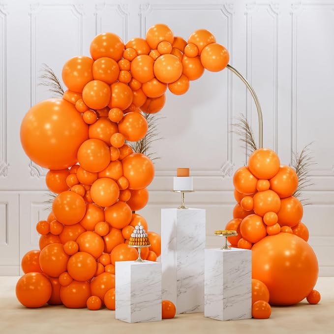 PartyWoo Orange Balloons 92pcs Fall Latex Helium Balloons Different Sizes | 18 by PartyWoo